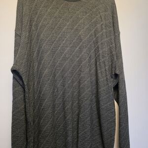 Fieldmaster Gray Textured Crewneck Sweater XL Wool Blend Knit Pullover